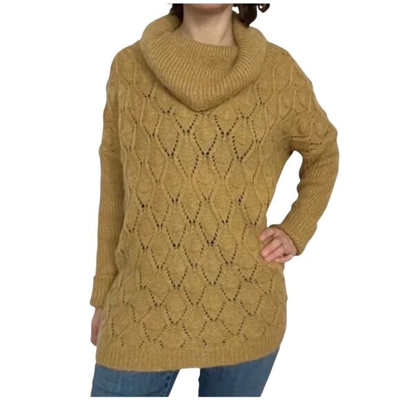 Elsamanda open Knit Oversized Cowl Neck Pullover, S. Mohair Blend - Picture 1 of 15